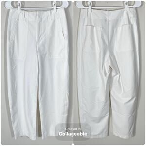 Athleta Skyline High Rise Barrel Leg Pant White Stretch Size 8